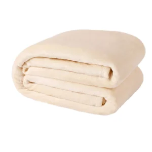 Beige Queen Size Striped Blanket – Soft Cozy Bedding
