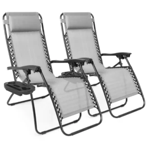 Best Choice Products 2-Pack Zero Gravity Chairs w/ Cup Holders