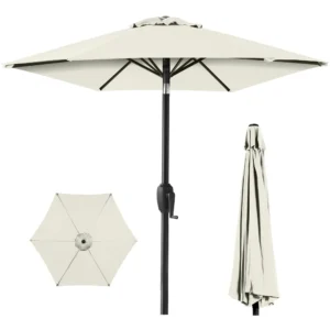 Best Choice Products 7.5ft Heavy Duty Patio Umbrella – Easy Crank Tilt