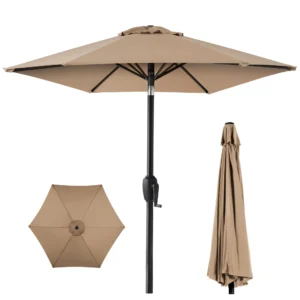 Best Choice Products 7.5ft Heavy Duty Patio Umbrella – Easy Crank Tilt
