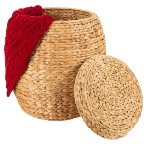 Best Choice Products Hyacinth Storage Basket w Lid – Natural