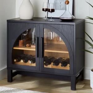 Better Homes Gardens Juliet Arc Cabinet – Solid Wood, Black Finish