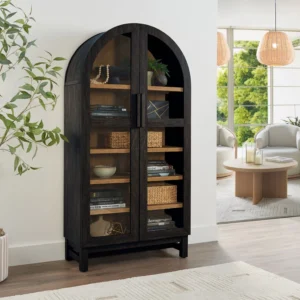 Better Homes Gardens Juliet Arc Cabinet – Solid Wood, Black Finish