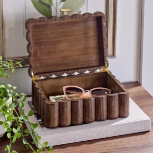 BHG Scallop Wood Box – Elegant Home Decor Storage