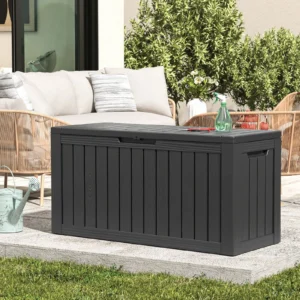 Bifanuo 80-Gallon Resin Deck Box – Waterproof Outdoor Storage with Lock
