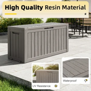 Bifanuo 80-Gallon Resin Deck Box – Waterproof Outdoor Storage with Lock