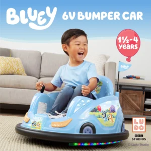 Bluey 6V Bumper Car Ride On – Toddler Fun Indoor/Outdoor