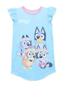 Bluey Girls Short Sleeve Nightgown – Sizes 4-12, Licensed