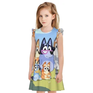 Bluey Girls Short Sleeve Nightgown – Sizes 4-12, Licensed