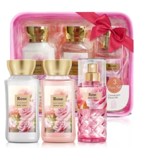 Bodybeau Bath Set 3PCS Rose Gel Mist and Lotion