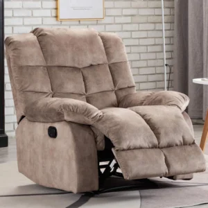 CANMOV Fabric Recliner Camel – Padded Armrests & Smooth Recline