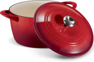 Carote 5QT Enamel Cast Iron Dutch Oven – Easy Clean Red