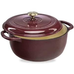 Carote 5QT Enamel Cast Iron Dutch Oven – Easy Clean Red