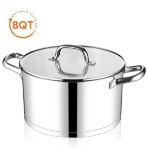 Carote 8-Quart Tri-Ply Stainless Steel Stock Pot – Purple 5-Piece Set