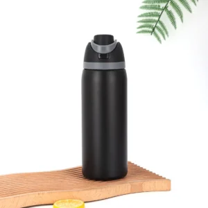 CAROTE Insulated 2-Pack Water Bottles – 16oz Straw Lid, Pink Peach