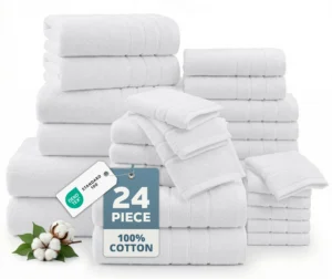 Casa Platino Quick Dry 24-Piece Towel Set – Aqua Sky