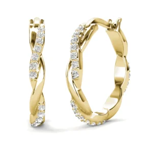 Cate Chloe 18k White Gold Hoop Earrings – Swarovski Crystal Luxury