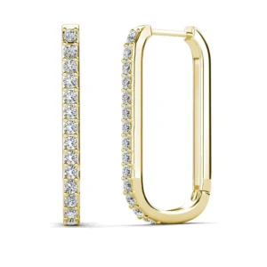 Cate Chloe 18k White Gold Hoop Earrings – Swarovski Crystal Luxury