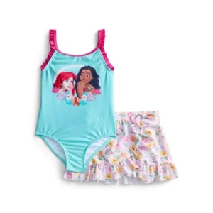 Character Girls Princess Swimsuit with Skirt Set – Pink 12M-5T