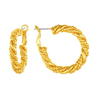 Clearance 14K Gold Plated Hoop Earrings Women Large Twisted Hypoallergenic 925 Sterling Silver Needle 20 30 50 70mm Small Oversized Vintage Ear Loop