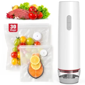 Compact Vacuum Sealer – Handheld Food Sealer with 30 Reusable Bags