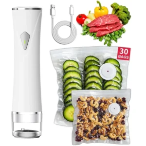 Compact Vacuum Sealer – Handheld Food Sealer with 30 Reusable Bags