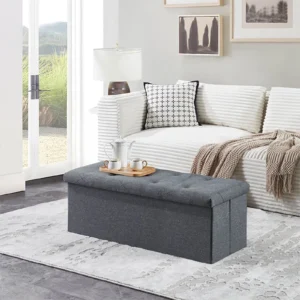 CONCETTA 43in Storage Ottoman Bench – Foldable, 660lb Capacity