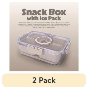 Cook with Color 4 Compartment Snack Box Carrier – with Ice Pack