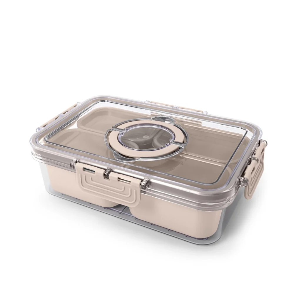 Cook with Color 4 Compartment Snack Box Carrier – with Ice Pack