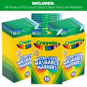 Crayola Fineline Ultra Clean Markers – 40 Count for Versatile Art