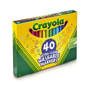 Crayola Fineline Ultra Clean Markers – 40 Count for Versatile Art