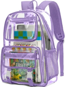 DAKIMOE Clear Backpack Heavy Duty Stadium Approved School Kids Cute Transparent Backpacks Clear Bag Travel