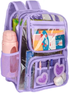 DAKIMOE Clear Backpack Heavy Duty Stadium Approved School Kids Cute Transparent Backpacks Clear Bag Travel