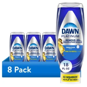 Dawn Platinum EZ Squeeze 8-Pack Dish Soap – 18oz Fresh Rain