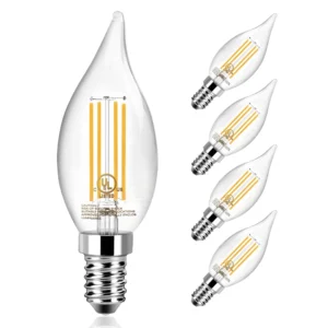 DAYBETTER E12 LED Candelabra Bulbs 60W Dimmable – 500 Lumens Warm White