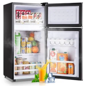 DEMULLER 2.4 Cu Ft Mini Fridge with Freezer – Compact Gray