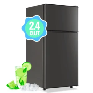 DEMULLER 2.4 Cu Ft Mini Fridge with Freezer – Compact Gray