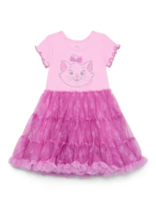 Disney Marie Toddler Striped Dress with Graphic Pockets – Cute & Comfy
