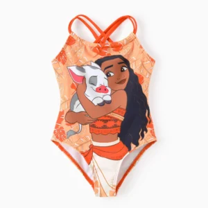 Disney Moana Girls Swim Set – Graphic Top & Shorts 2-Piece – Sizes 2-6