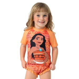 Disney Moana Girls Swim Set – Graphic Top & Shorts 2-Piece – Sizes 2-6