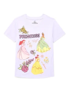 Disney Princess Forever Graphic Tee for Girls – Sizes 4-16