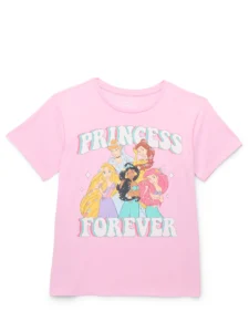 Disney Princess Forever Graphic Tee for Girls – Sizes 4-16