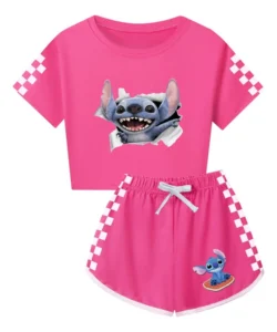 Disney Stitch Baby 2-Piece Tee and Stripe Pant Set – Soft Cotton