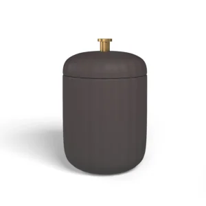 Drew Barrymore Fluted Stoneware Vanity Jar Set – Charcoal Gray