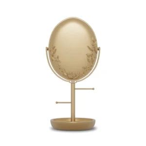 Drew Barrymore Gold Vanity Mirror with Storage – Elegant Design
