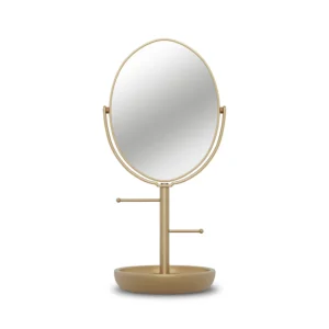 Drew Barrymore Gold Vanity Mirror with Storage – Elegant Design