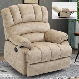 Ebello 35 Wide Adult Old Fashioned Microfiber Living Room Access Design Manual Recliner Gray