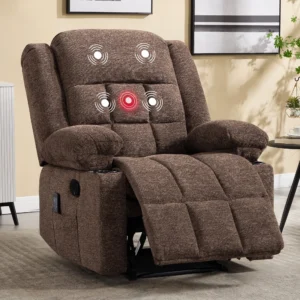 Ebello 35″ Wide Gray Microfiber Manual Recliner – Living Room Comfort