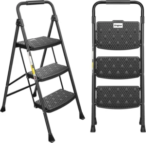 edx 3-Step Folding Step Stool – 800 lbs Capacity Blue/White