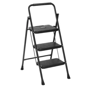 edx 3-Step Folding Step Stool – Non-Slip, 800 lb Capacity, Portable